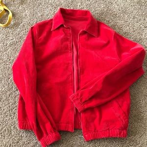Brandy  Melville red Cord Zip up jacket